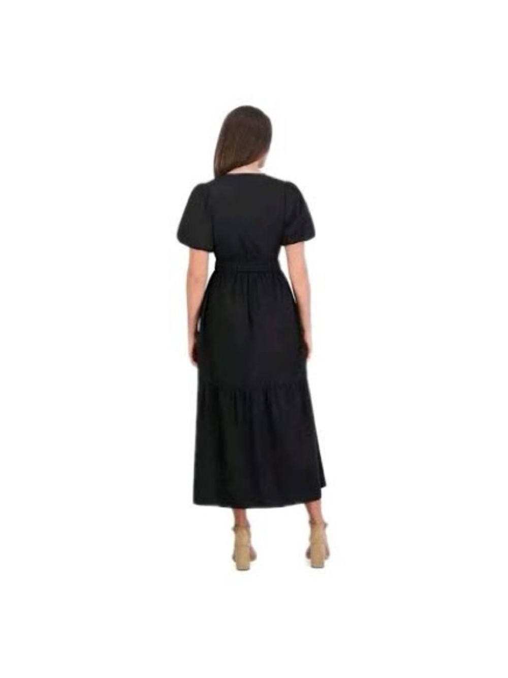 NWT French Connection Black Puff Sleeve Midi Dress - Picture 6 of 10